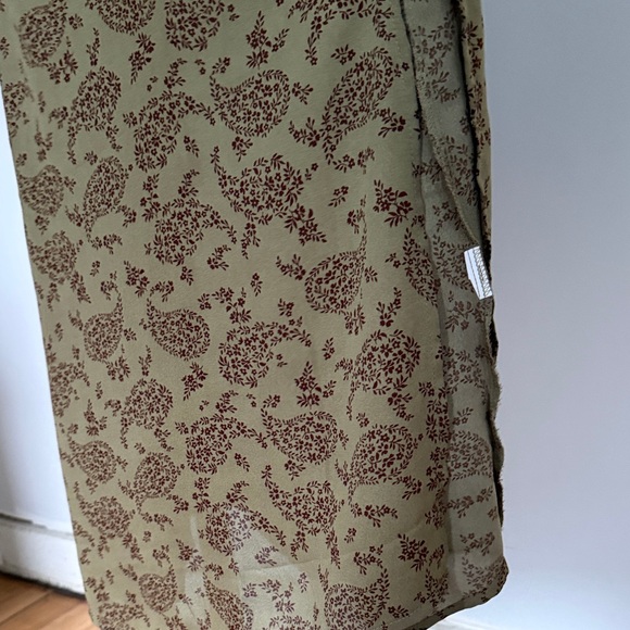 Olive Green Paisley Floral Maxi Dress - Picture 6 of 8